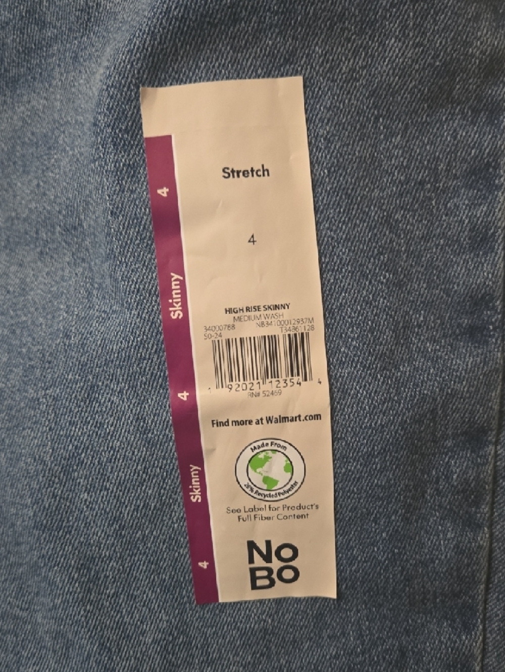 NOBO Light Blue Skinny Stretch Jeans High RISE - Picture 2 of 6